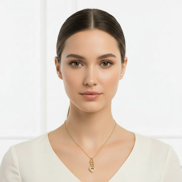 Gold Plated Interlocking Hearts Pendant Necklace