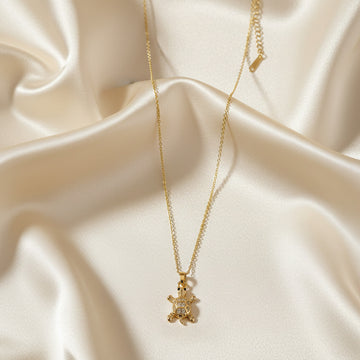 Gold Plated Tiny Turtle Pendant Necklace