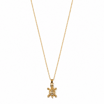 Gold Plated Tiny Turtle Pendant Necklace