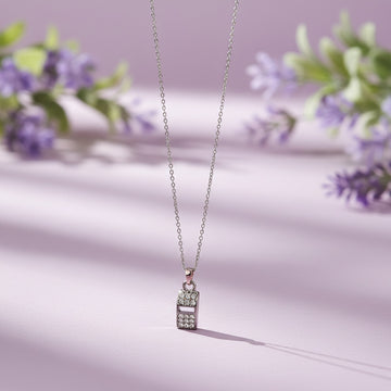 Silver Crystal Pendant Necklace for Women & Girls