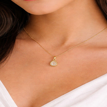 Gold Plated Teardrop Crystal Pendant Necklace for Women & Girls