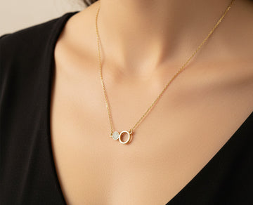 Gold Plated Triple Charm Pendant Necklace for Women & Girls
