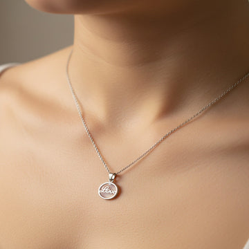 Silver Plated Love Letter Pendant Necklace for Women & Girls