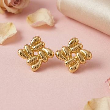 Gold Tone Butterfly Stud Earrings for Women & Girls
