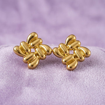 Gold Tone Butterfly Stud Earrings for Women & Girls