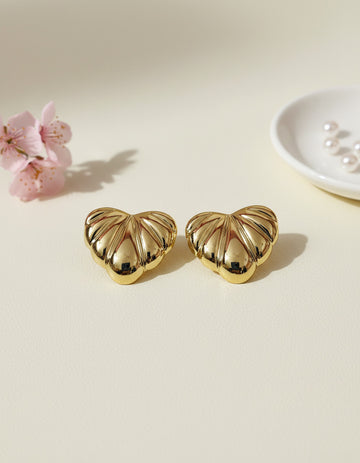 Gold Shell Stud Inspired Earrings for Women