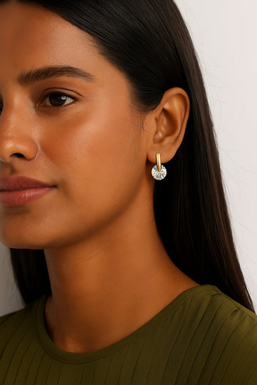 Rose Gold Crystal Drop Studs