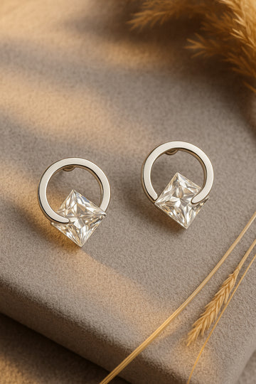 Crystal Loop Spark Stud Earrings