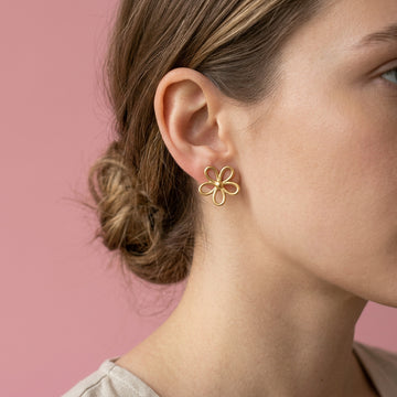 Minimal Floral Stud Earrings