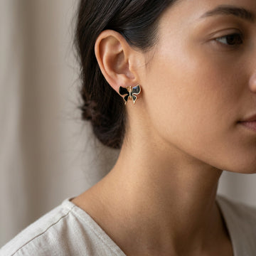 Black Butterfly Stud Earrings for Women & Girls