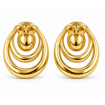Jewelz Gold-Tone Multi-Circle Abstract Statement Earrings