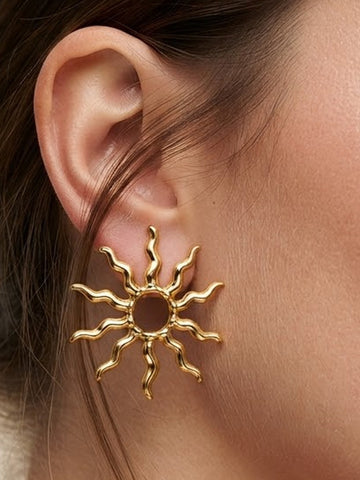 Jewelz Bohemian Gold Celestial Sunburst Earrings