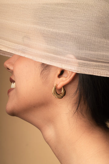 Twisted Gold Hoop Earrings