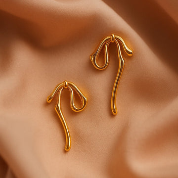 Gold-Tone Bow Dangle Earrings