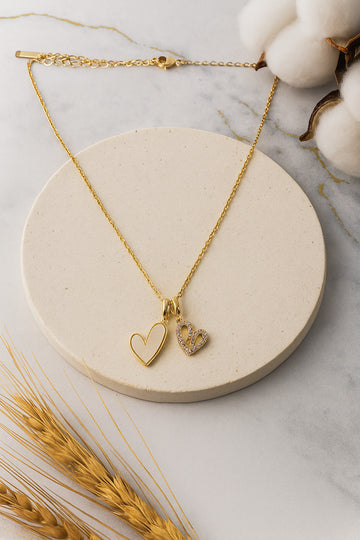 Dual Heart Pendant Necklace