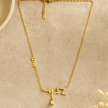 Heartbeat & Love Pendant Necklace
