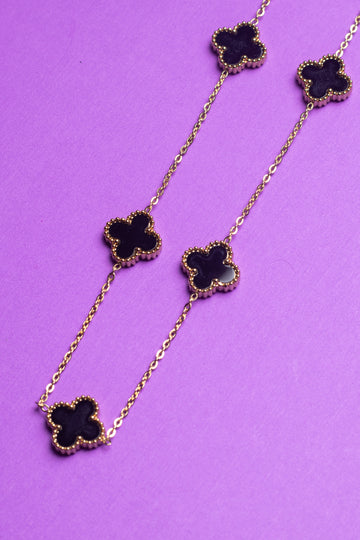 Black Clover Charm Necklace