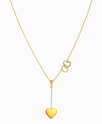 Layered Double Heart Pendant Necklace