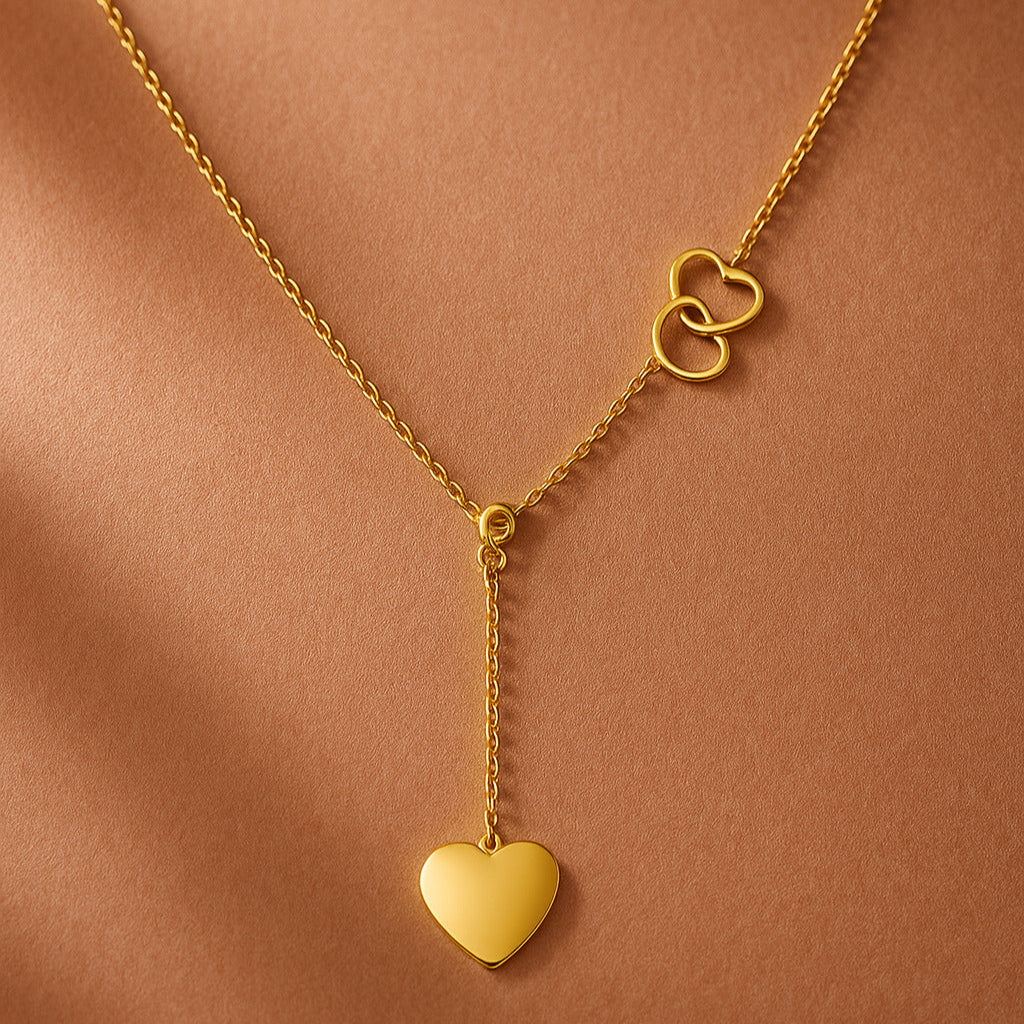 Layered Double Heart Pendant Necklace