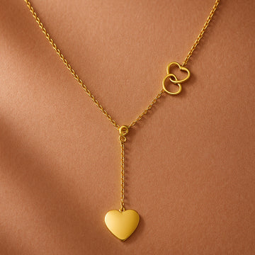 Layered Double Heart Pendant Necklace
