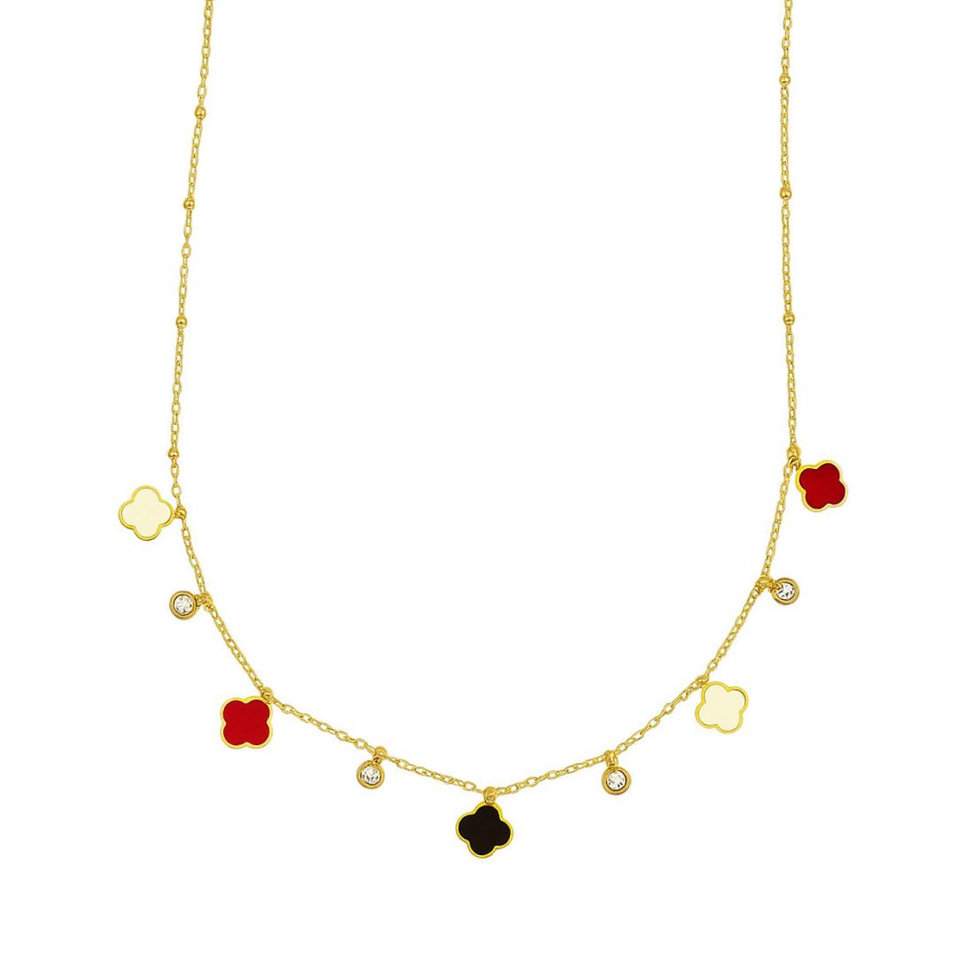 Gold Necklace With Colourful Charms