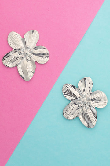 Silver Bloom Stud Earrings